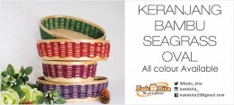 Keranjang bambu seagrass oval